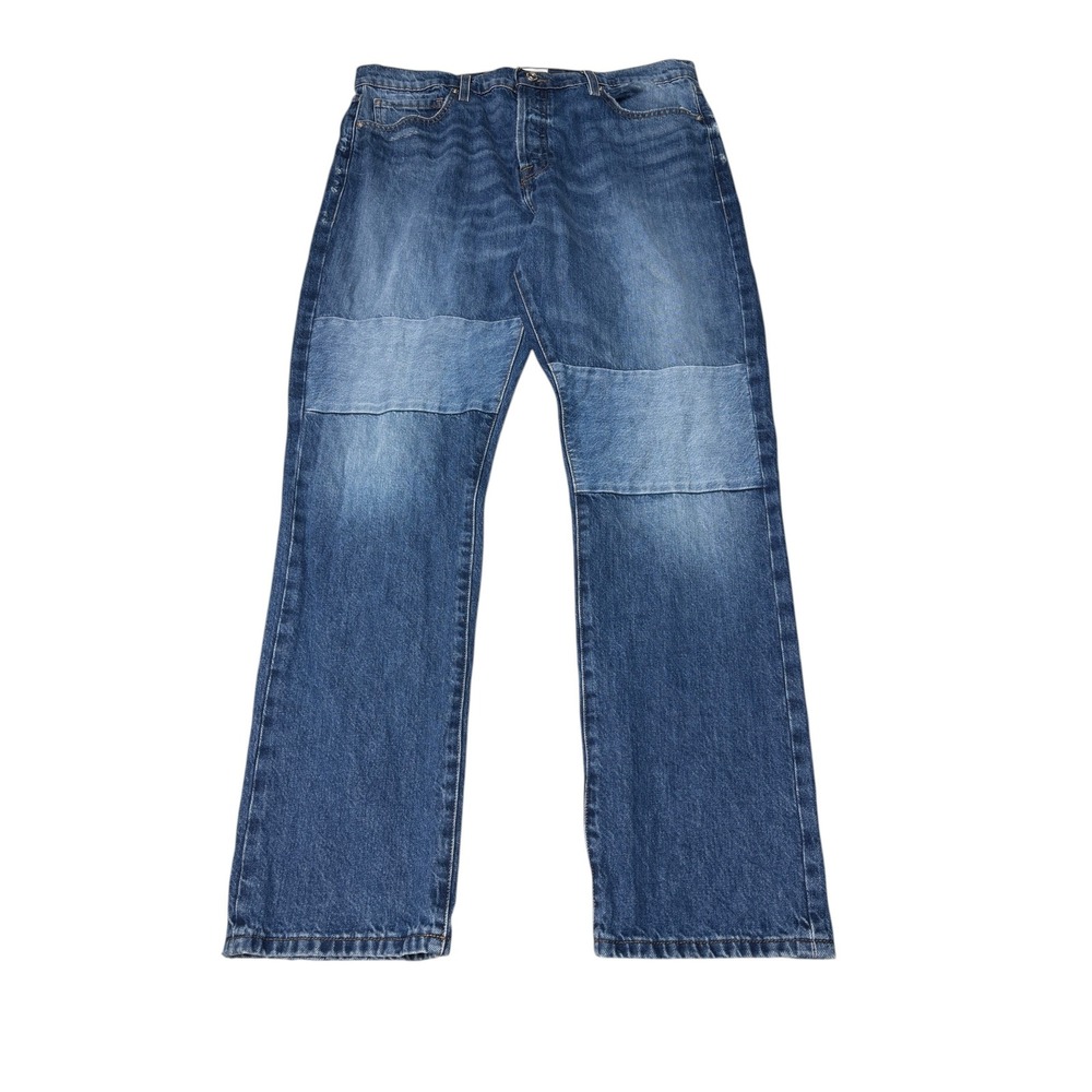 FRAME Le Slouch Straight Leg Paneled Button Fly Jeans Medium Wash Womens 32X32